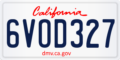 CA license plate 6VOD327