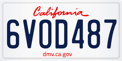 CA license plate 6VOD487