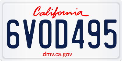 CA license plate 6VOD495
