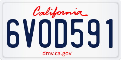 CA license plate 6VOD591
