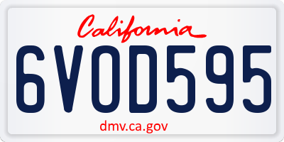 CA license plate 6VOD595