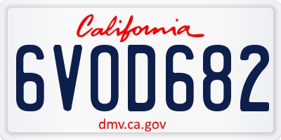 CA license plate 6VOD682