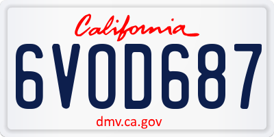 CA license plate 6VOD687