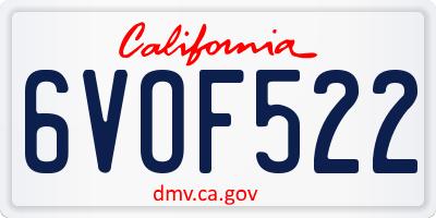 CA license plate 6VOF522