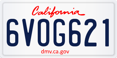CA license plate 6VOG621