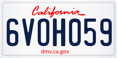 CA license plate 6VOH059