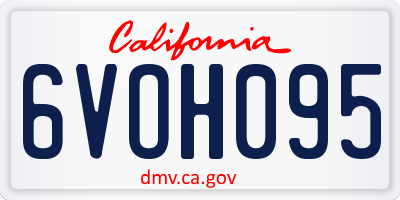 CA license plate 6VOH095