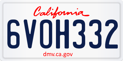 CA license plate 6VOH332