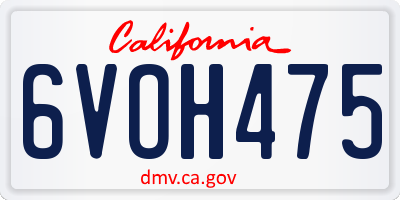 CA license plate 6VOH475