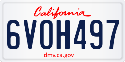 CA license plate 6VOH497