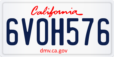 CA license plate 6VOH576