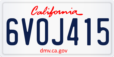 CA license plate 6VOJ415