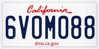 CA license plate 6VOM088