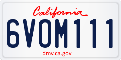 CA license plate 6VOM111
