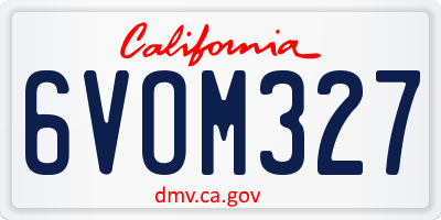 CA license plate 6VOM327