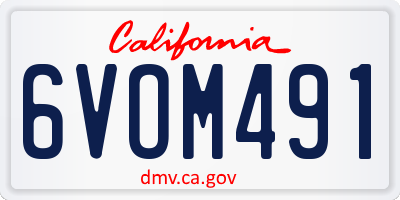 CA license plate 6VOM491