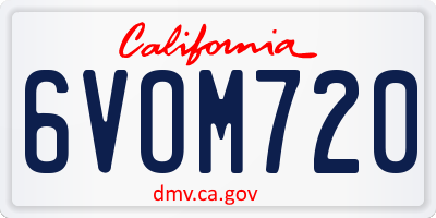 CA license plate 6VOM720