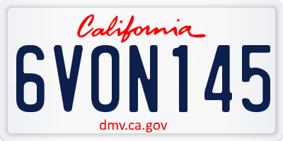 CA license plate 6VON145