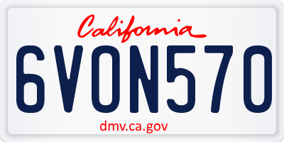 CA license plate 6VON570