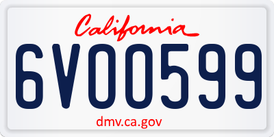 CA license plate 6VOO599