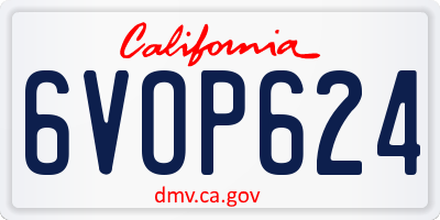 CA license plate 6VOP624