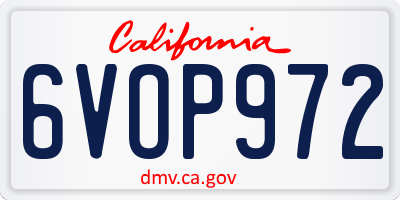 CA license plate 6VOP972