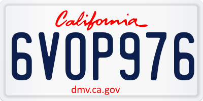 CA license plate 6VOP976