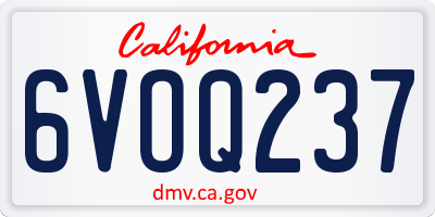 CA license plate 6VOQ237