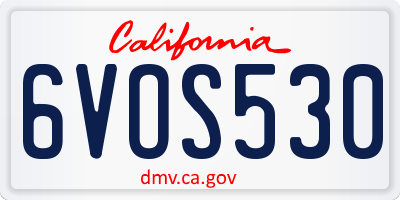 CA license plate 6VOS530