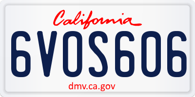 CA license plate 6VOS606