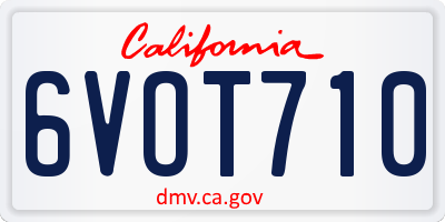 CA license plate 6VOT710