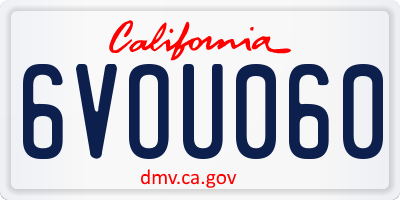 CA license plate 6VOU060