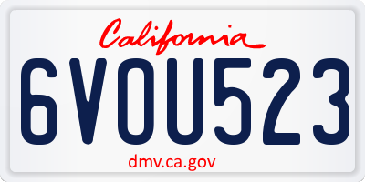 CA license plate 6VOU523