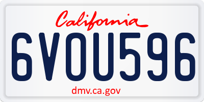 CA license plate 6VOU596