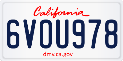 CA license plate 6VOU978