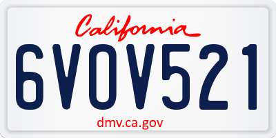 CA license plate 6VOV521