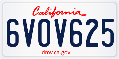 CA license plate 6VOV625