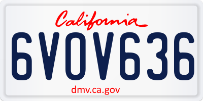 CA license plate 6VOV636