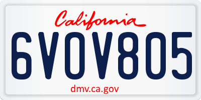 CA license plate 6VOV805