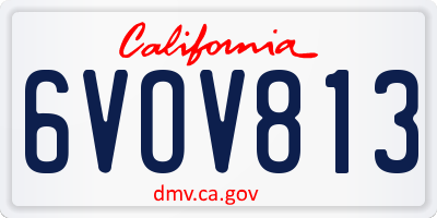 CA license plate 6VOV813