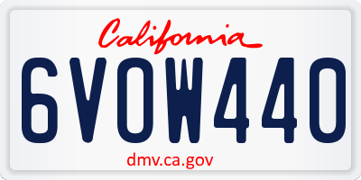 CA license plate 6VOW440