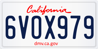 CA license plate 6VOX979