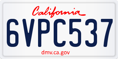 CA license plate 6VPC537