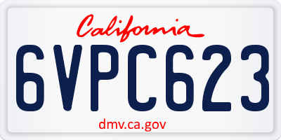 CA license plate 6VPC623
