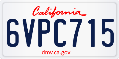 CA license plate 6VPC715