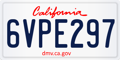 CA license plate 6VPE297