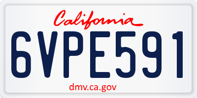 CA license plate 6VPE591
