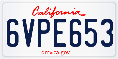 CA license plate 6VPE653