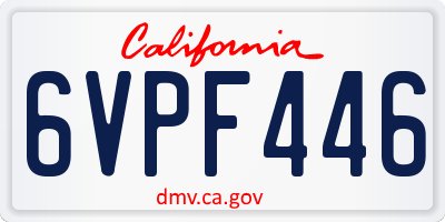 CA license plate 6VPF446