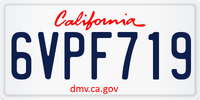 CA license plate 6VPF719